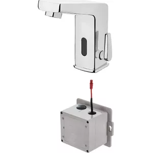 Touchless washbasin mixer deante BCH 029R with temperature control, battery-operated