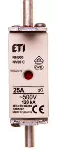 Плавкая вставка KOMBI NH00C 25A gG/gL 500V от Eti-Polam WT-00C