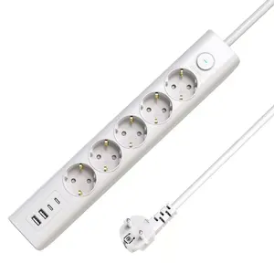 Сетевой фильтр Microconnect 5-розеточный USB Schuko 1.5M Белый 230V 3680W
