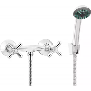 Wall-mounted shower faucet deante BOS_041D with shower set, single-lever control, chrome finish