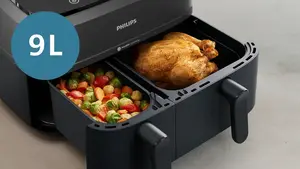 9 L ietilpība līdz pat 1.5 kg Briseles kāpostu pagatavošanai