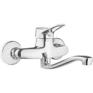 Wall-mounted kitchen faucet deante BOW 080M chrome finish single lever