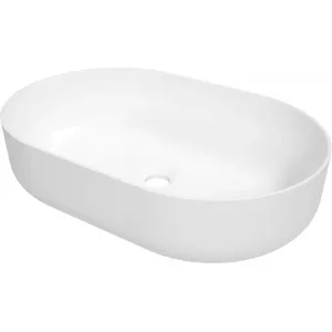 Countertop ceramic washbasin deante CGR_6U6S white round