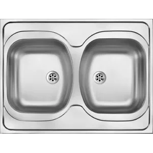 Kitchen 2-bowl steel sink Deante ZM6 3200 overlay, stainless steel, double bowl