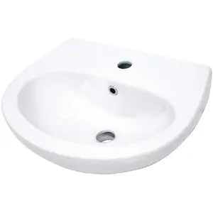 Wall-mounted ceramic washbasin deante CDJ_6U4W with space for tap