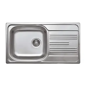 Kitchen 1-bowl stainless steel sink Deante ZEX 0113 with drainer