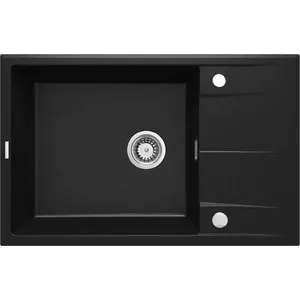 Granite 1-bowl sink with drainer Deante ZQE_N11B — single bowl kitchen sink, integrated drainer