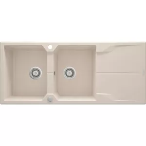 2-bowl granite sink deante ZQN 5213 with drainer, double basin kitchen sink, granite composite