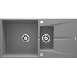 Granite kitchen sink Deante ZRC_S513 1.5-bowl with drainer, undermount or inset installation