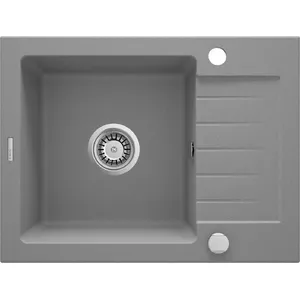 1-bowl granite sink Deante ZQZ_S11A with drainer, single bowl, durable granite composite