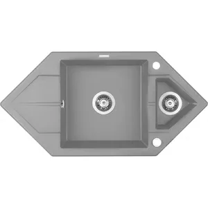 Granite 1.5-bowl sink deante ZQP S653 Space-Saver with drainer