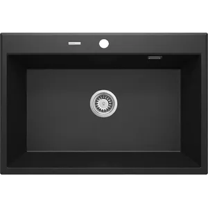 Granite 1-bowl sink Deante ZQE_G103 in black — 1-bowl granite kitchen sink