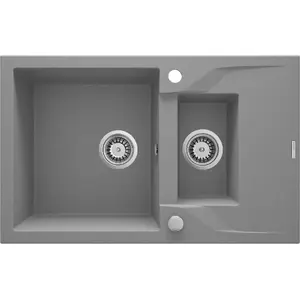 Granite kitchen sink Deante ZQN_S513 1.5-bowl with drainer