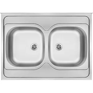 Kitchen 2-bowl steel sink deante ZM6 320N overlay, stainless steel, double bowl