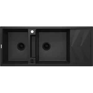 Kitchen 2-bowl sink deante ZRM_G213 magnetic granite with drainer