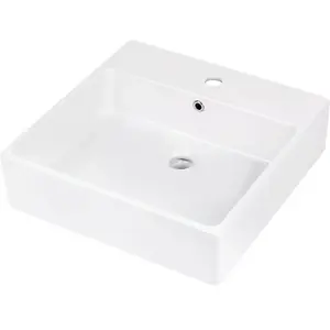Ceramic washbasin deante CDT_6U5S 50x50 cm with space for tap