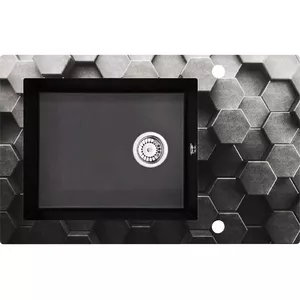1-bowl sink deante ZSN_GL1C glass-granite with drainer