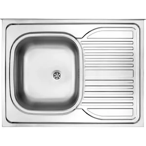 1-bowl stainless steel sink deante ZM6 311P with right-side drainer, overlay installation