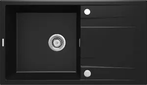 1-bowl granite sink deante ZQE_N113 with drainer, single-bowl kitchen sink, granite composite