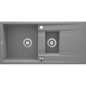 Granite kitchen sink deante ZQE_S513 1.5-bowl with drainer
