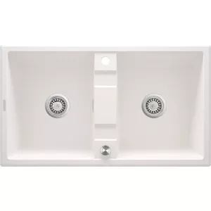 Granite 2-bowl sink deante ZQE_A203 in black — durable design, double bowls
