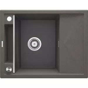 Granite 1-bowl kitchen sink with drainer Deante ZRM T11A, magnetic mounting, single bowl