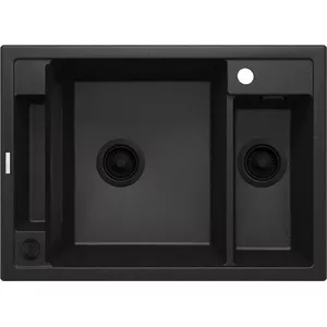 Granite kitchen sink 1.5-bowl Deante ZRM G503, integrated mounting, durable composite finish