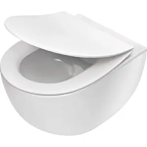 Подвесной безободковый унитаз deante CDE 6ZPW — без ободка, настенный, Easy Clean