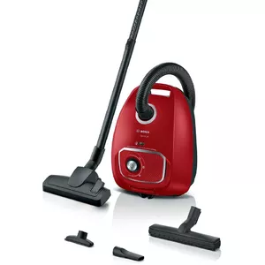 Пылесос Bosch BGB 41RD3H — 600 Вт, мешок 4 л, HEPA-фильтр, радиус 11 м, телескопическая трубка, красный