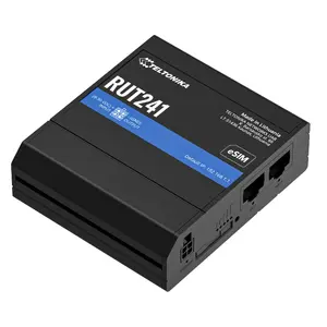 Cellular router TELTONIKA RUT241 eSIM 4G LTE, 2x RJ45 100Mb/s, black, supports 4G/3G/2G
