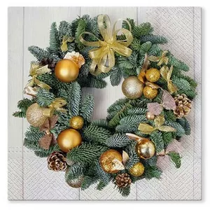 SALVETES 33X33CM GOLDEN WREATH, ķepu dekoru kolekcija