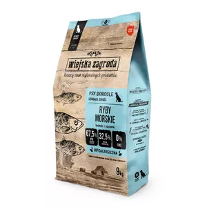 Sausais suņu barības wiejskazagroda Sea Fish Crunchy M 9 kg — Pieaugušiem, zivju garša, 32% proteīna, 21% tauku