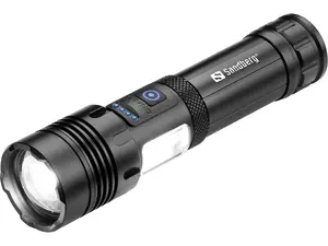 SANDBERG Survivor 7in1 Torch Powerbank 5000 Hand Flashlight LED Black Aluminium 5000 mAh 200 lm USB Built-in Battery Waterproof