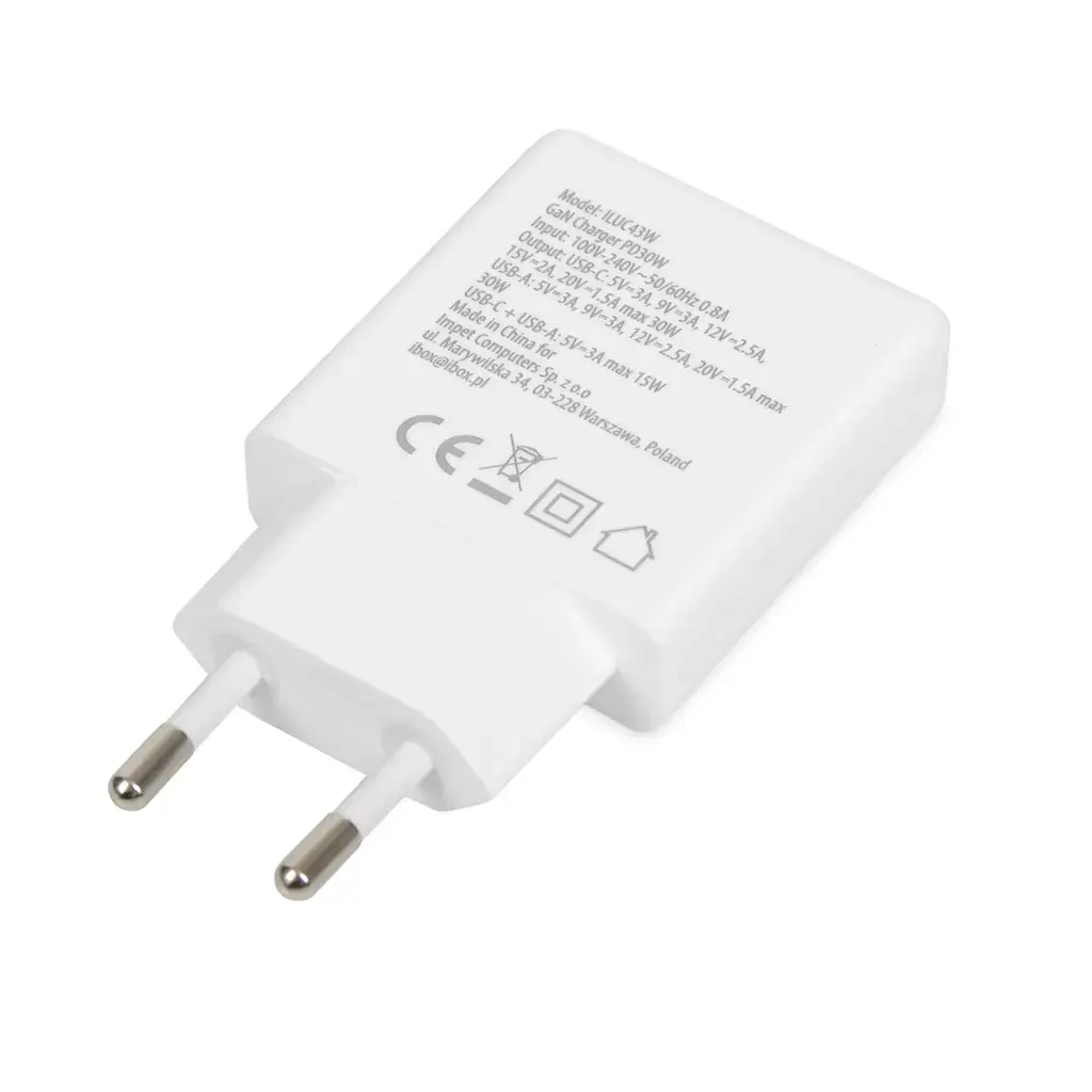 Iekštelpu lādētājs IBOX ILUC43W 2 USB 30W+30W Photo 3