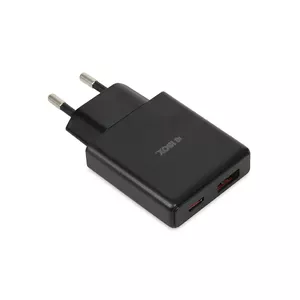 Wall charger IBOX C-43 Slim GaN PD30W Black — 30W USB-C PD, 1x USB-A, 1x USB-C, GaN, compact