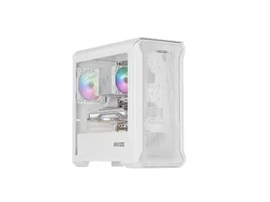 GENESIS Irid 503 ARGB Lite Mini Tower PC Case White Transparent with Pre-installed 120 mm Fan and Support for Mini-ITX Micro ATX Motherboards