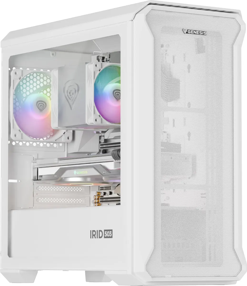 GENESIS Irid 503 ARGB Lite Mini Tower PC Case White Photo 5