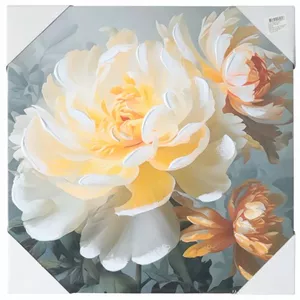 Canvas print BESK Peony 2 50x50 cm — decorative wall art, square floral motif
