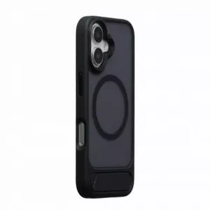 Защитный резиновый чехол Evelatus для Apple iPhone 16 с MagSafe и подставкой, чёрный