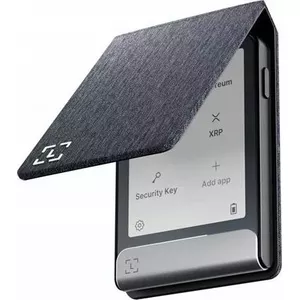 Case Ledger Flex Magnet Folio — Charcoal fabric case for hardware wallet, 81.5×59×13 mm