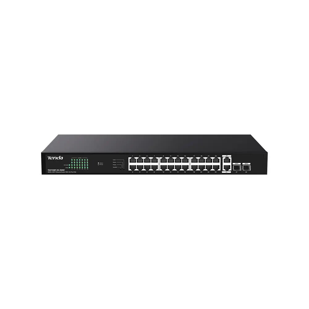 Tenda TEG1128P-24-250W Neapsaimniekojams gigabitu tīkla slēdzis