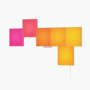 LED paneļu lampa Nanoleaf N8100K02-6BS — kvadrāta forma RGB, 6 gab., barošana AC 100–240 V, sienas stiprinājums