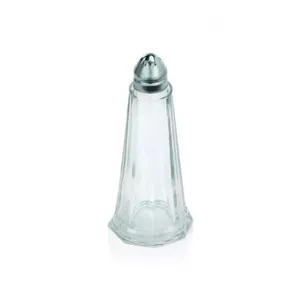 Salt and pepper container WAS DE1231479000 — glass body, stainless steel top, Ø 4.5 cm, H 11 cm