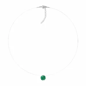 (Эксклюзивный) Невидимый серебряный кулон (Green) с кристаллом Swarovski Zirconia Pure Brilliance