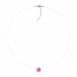 (Эксклюзивный) Невидимый серебряный кулон (Fancy Pink) с кристаллом Swarovski Zirconia Pure Brilliance