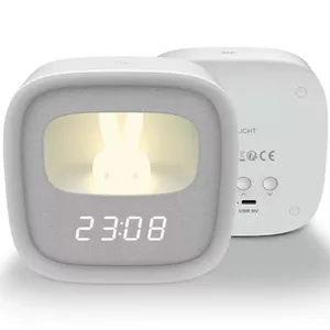 Modinātājs Forever Light FNL-06 ar LED zaķu naktsgaismu, digitāls modinātājs, snooze