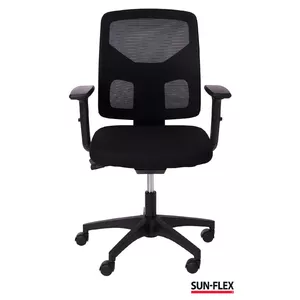 Office chair SUNFLEX SUN-FLEX OFFICECHAIR MESH Black — mesh back, swivel, armrests