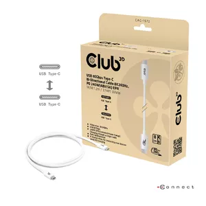 USB cable CLUB3D CAC-1572 — 80Gbps, 240W PD, 8K240Hz, Type-C, 1.2 m, white