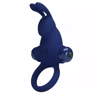 Насадка на пенис PRETTY LOVE JIRO RABBIT RING WITH VIBRATION BLUE D-239929