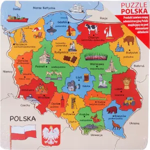 Wooden puzzle Daffi Map of Poland – educational map puzzle by Daffi, model 5905422041004
